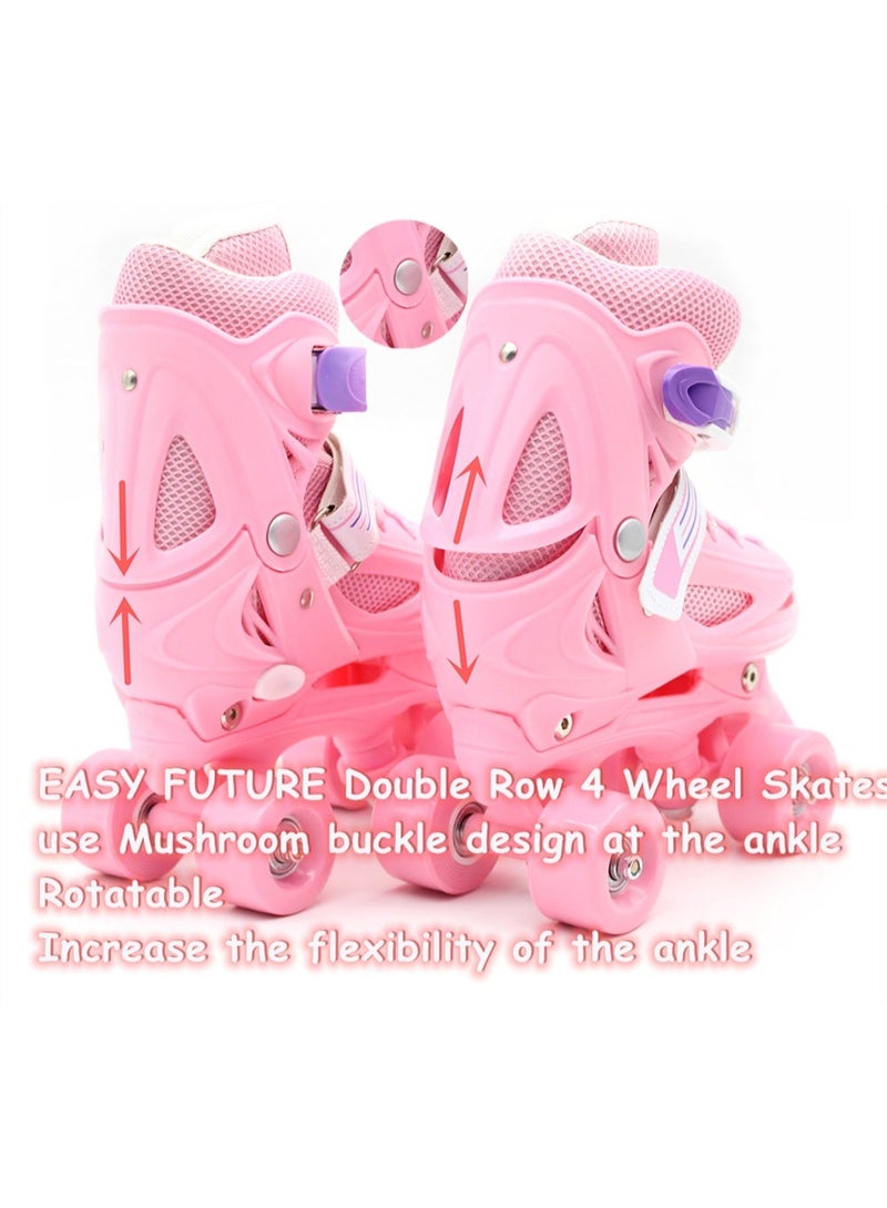 إيزي فيتشور زلاجات إيزي فيوتشر للأطفال، مقاس قابل للتعديل، صف مزدوج من 4 عجلات، مناسبة للأولاد والبنات، للاستخدام الداخلي والخارجي، متوفرة بثلاثة ألوان وأربعة مقاسات للاختيار من بينها، رقم 1302 - Image 5